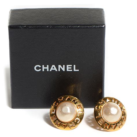 chanel gold clip on earrings